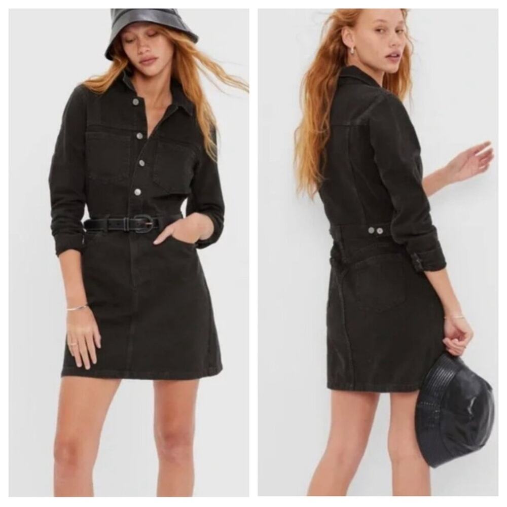 GAP Denim Mini Dress with Washwell in Black Wash - Size 8
